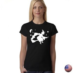 HALLOWEEN PARTY WITCH NIGHT WOMEN BLACK T-SHIRT